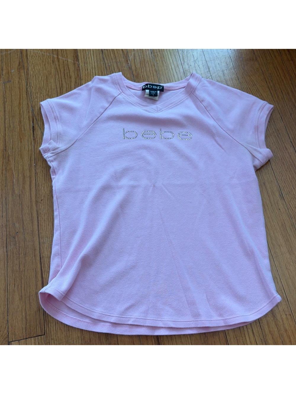 Vintage Y2K light pink bebe baby tee
